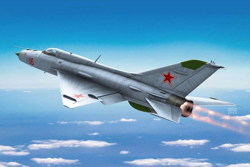 Academy 12320 Russian Air Force MiG-21PF Fishbed-D Fighter Aircraft 1:48 Scale Plastic Model Kit
