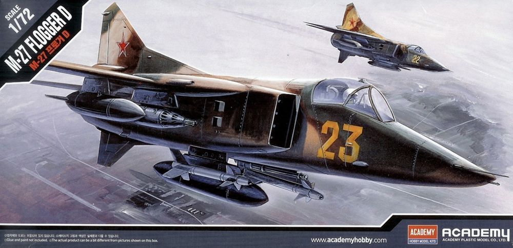 Academy 12455 Soviet Air Force MiG-27 Flogger D Fighter Aircraft 1:72 Scale Plastic Model Kit