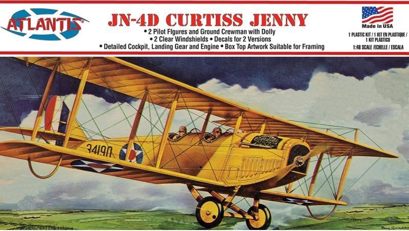 Atlantis AMCL534 Curtiss Jenny JN-4 Airplane 1:48 Scale Plastic Model Kit