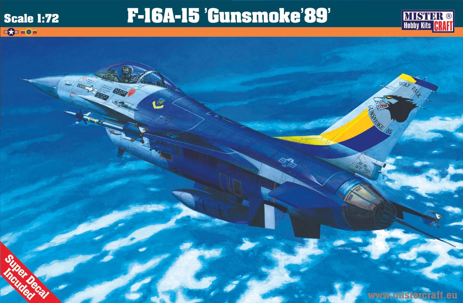 MisterCraft D-33 F-16A-15 Gunsmoke 89 1:72 Scale Plastic Model Kit