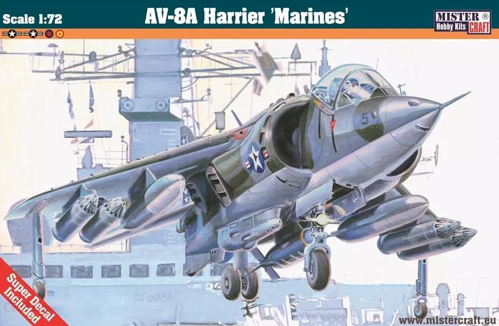 MisterCraft D-84 AV-8A Harrier Marines 1:72 Scale Plastic Model Kit