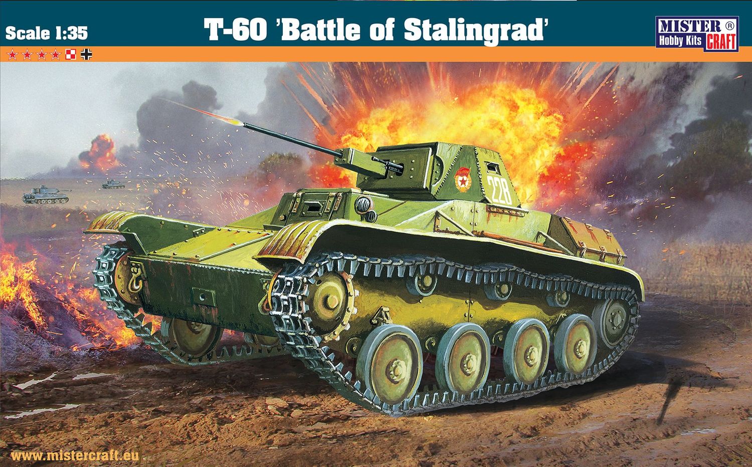 MisterCraft E-04 T-60 Battle of Stalingrad 1:35 Scale Plastic Model Kit