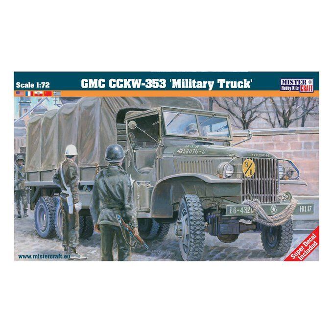 MisterCraft E-98 GMC CCKW-353 Military Truck 1:72 Scale Plastic Model Kit