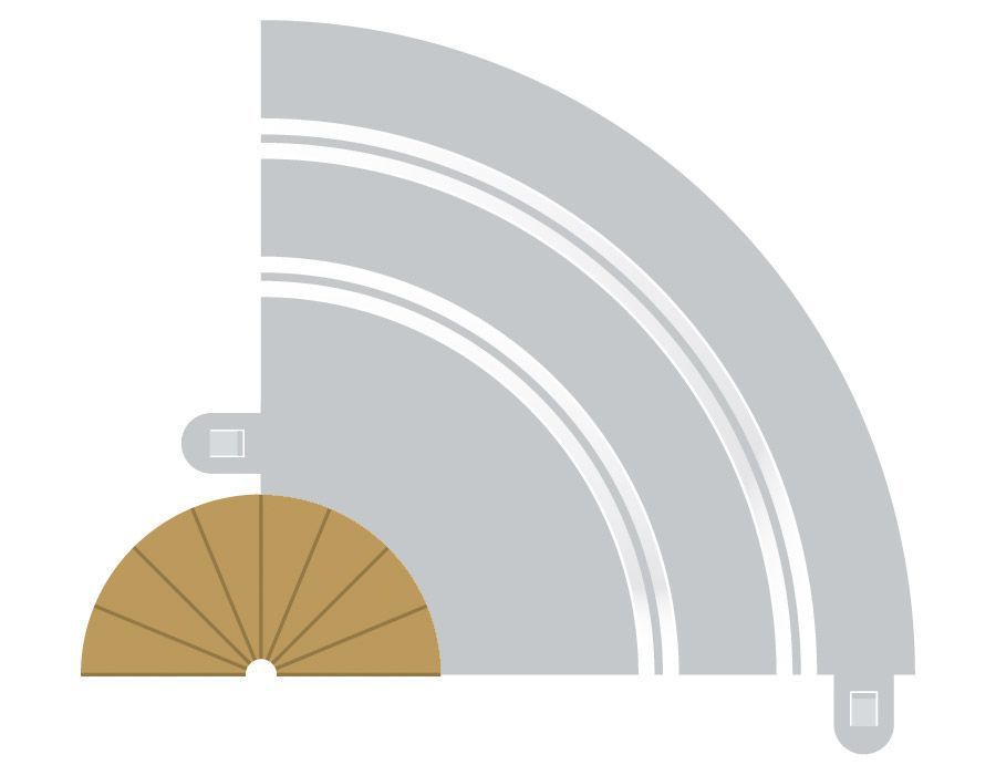 Scalextric C8279 Radius 1 Curve Inner Borders 180° x 2