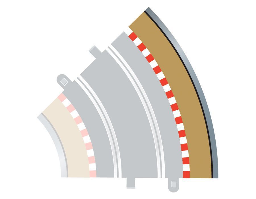 Scalextric C8228 Radius 2 Curve Outer Borders 45 x 4