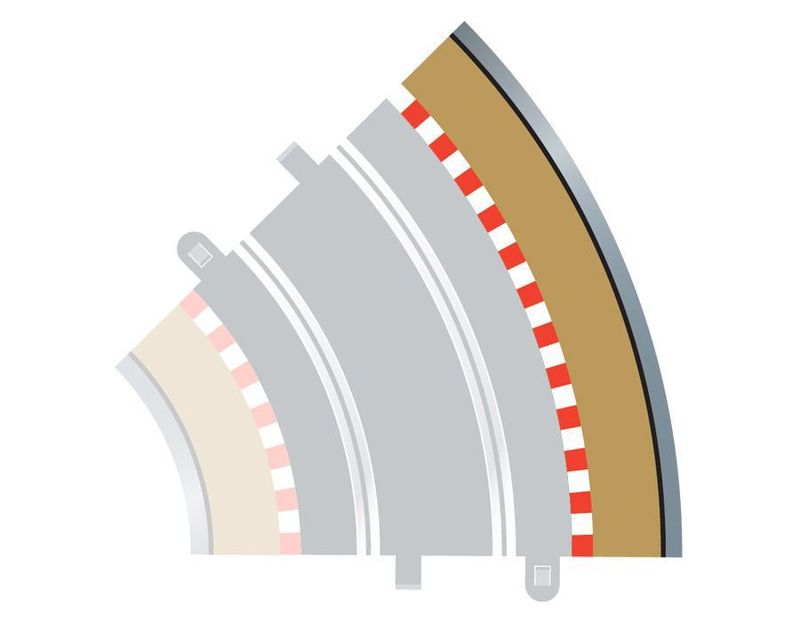Scalextric C8228 Radius 2 Curve Outer Borders 45 x 4