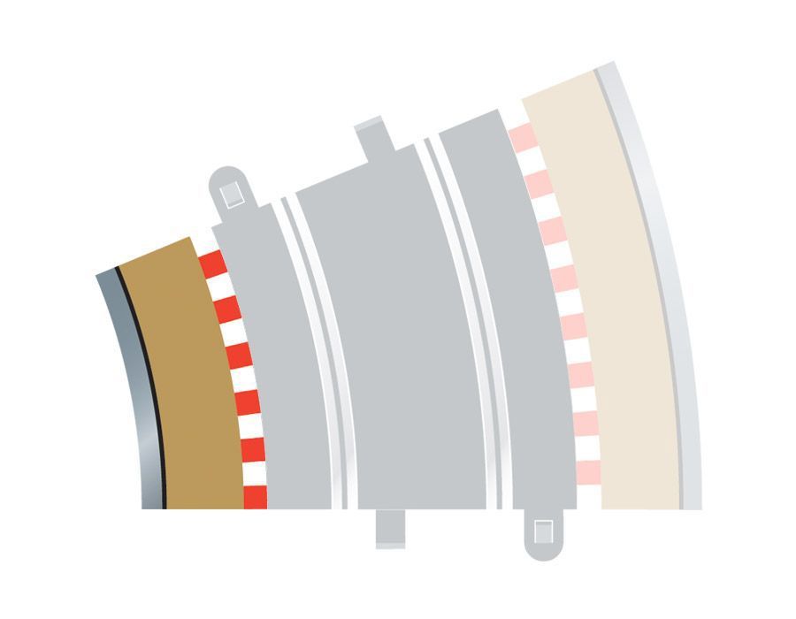 Scalextric C8281 Radius 3 Curve Inner Borders 22.5° x 4