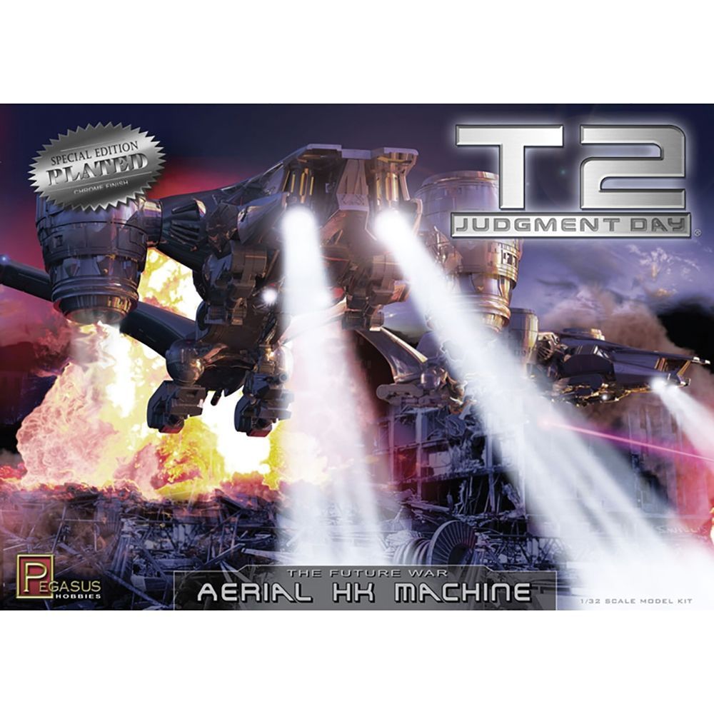 Pegasus 9216 Terminator 2: Judgment Day Aerial Hunter Killer Machine Chrome 1:32 Scale Plastic Model Kit
