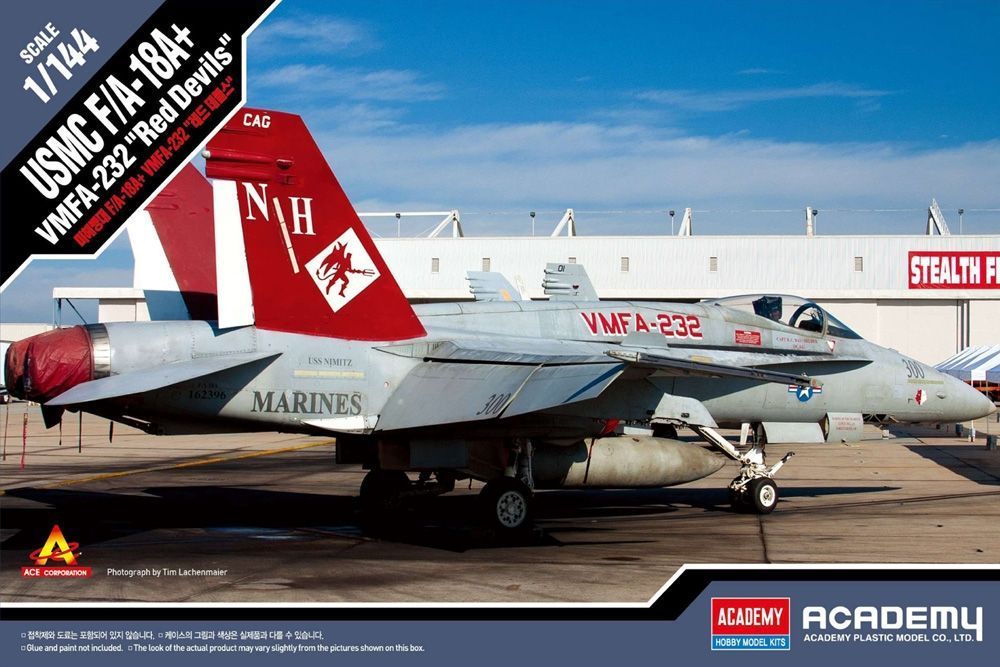 Academy 12627 US Navy F/A-18A+ VMFA-232 “Red Devils” Fighter Aircraft 1:144 Scale Plastic Model Kit