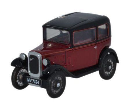 Oxford Diecast Austin Seven RN Saloon Maroon (76ASS003) 1:76 (OO) Scale Model