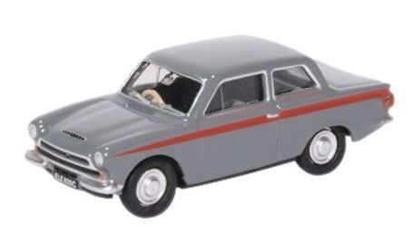 Oxford Diecast Ford Cortina MkI Lombard Grey/Red (76COR1008) 1:76 (OO) Scale Model