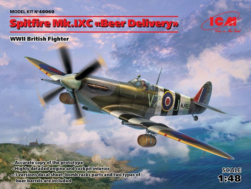 ICM 48060 Spitfire Mk.IXC 'Beer Delivery', WWII British Fighter 1:48 Scale Plastic Model Kit