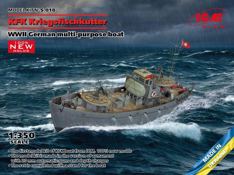 ICMS018 KFK Kriegsfischkutter, WWII German Multi-Purpose Boat 1:350 Scale Plastic Model Kit