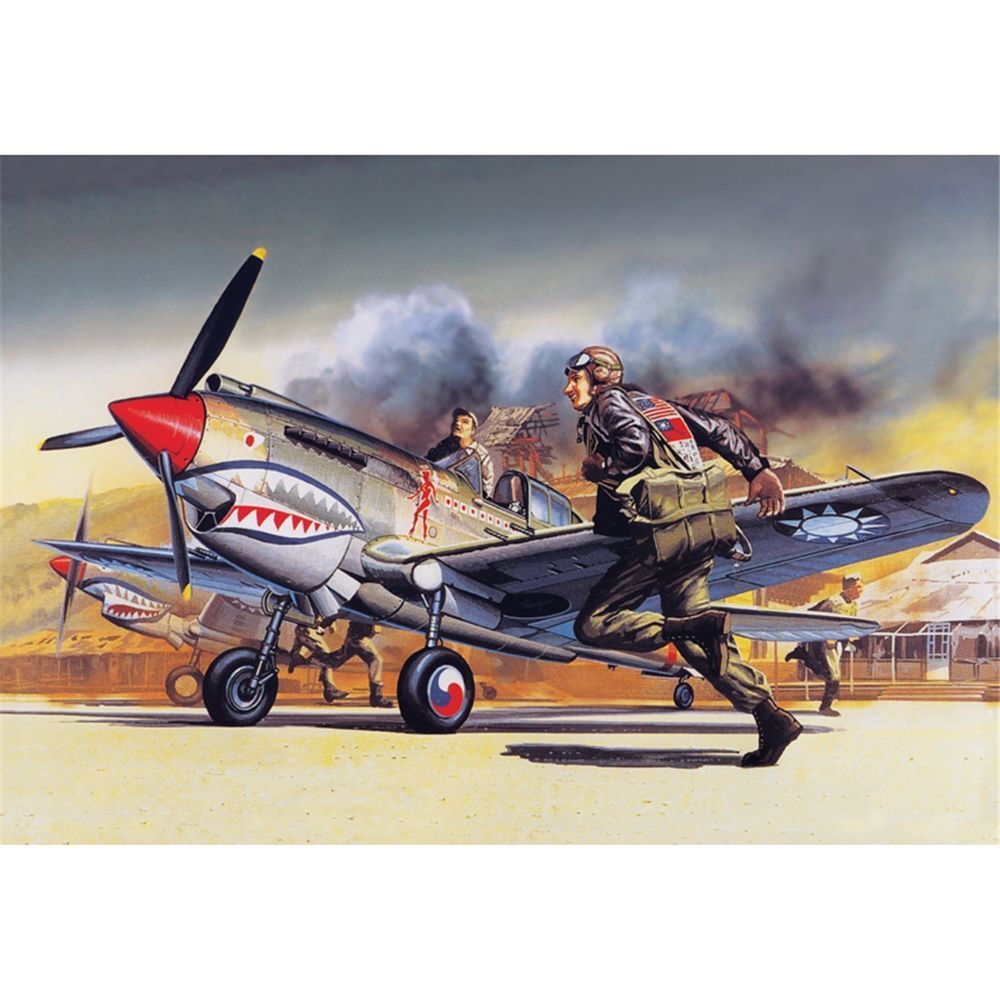 Academy 12456 USAAF Curtiss P-40B Tomahawk Fighter Aircraft 1:72 Scale Plastic Model Kit