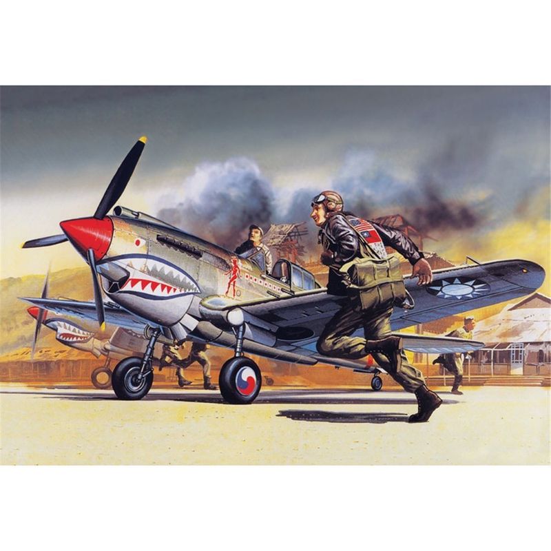 Academy 12456 USAAF Curtiss P-40B Tomahawk Fighter Aircraft 1:72 Scale Plastic Model Kit