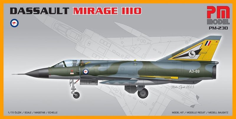 PM Model PM-230 Australian Air Force Mirage IIIO 5 & 77 Squadron Fighter 1:72 Scale Plastic Model Kit