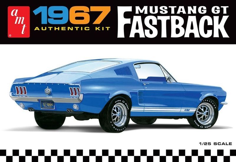 AMT 1241 1967 Ford Mustang GT Fastback Car 1:25 Scale Plastic Model Kit