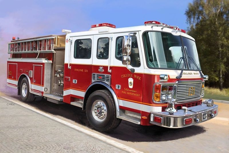 Trumpeter 07101 American LaFrance Eagle Fire Pumper Vehicle 1:72 Scale Plastic Model Kit