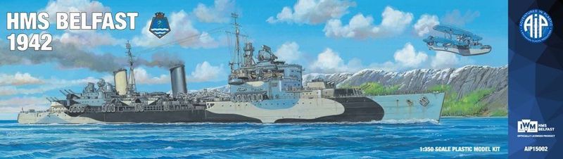 AIP 15002 HMS Belfast 1942 Royal Navy Cruiser 1:350 Scale Plastic Model Kit