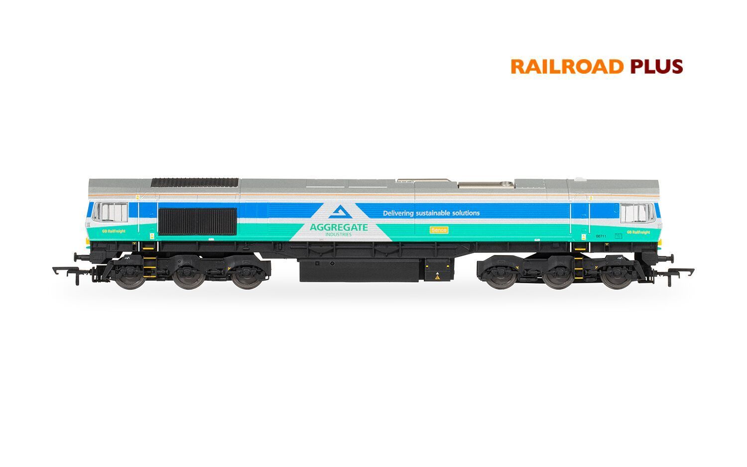 Hornby R30428 RailRoad Plus: Class 66 - Aggregates Industries - 66711 'Sence' Era 11
