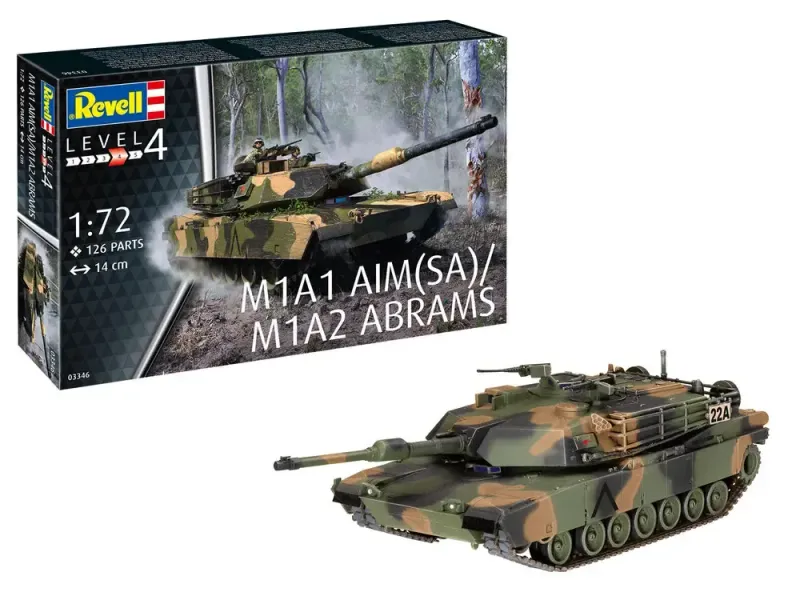 Revell R03346 M1A1 AIM(SA)- M1A2 Abrams 1:72 Scale Plastic Model Kit