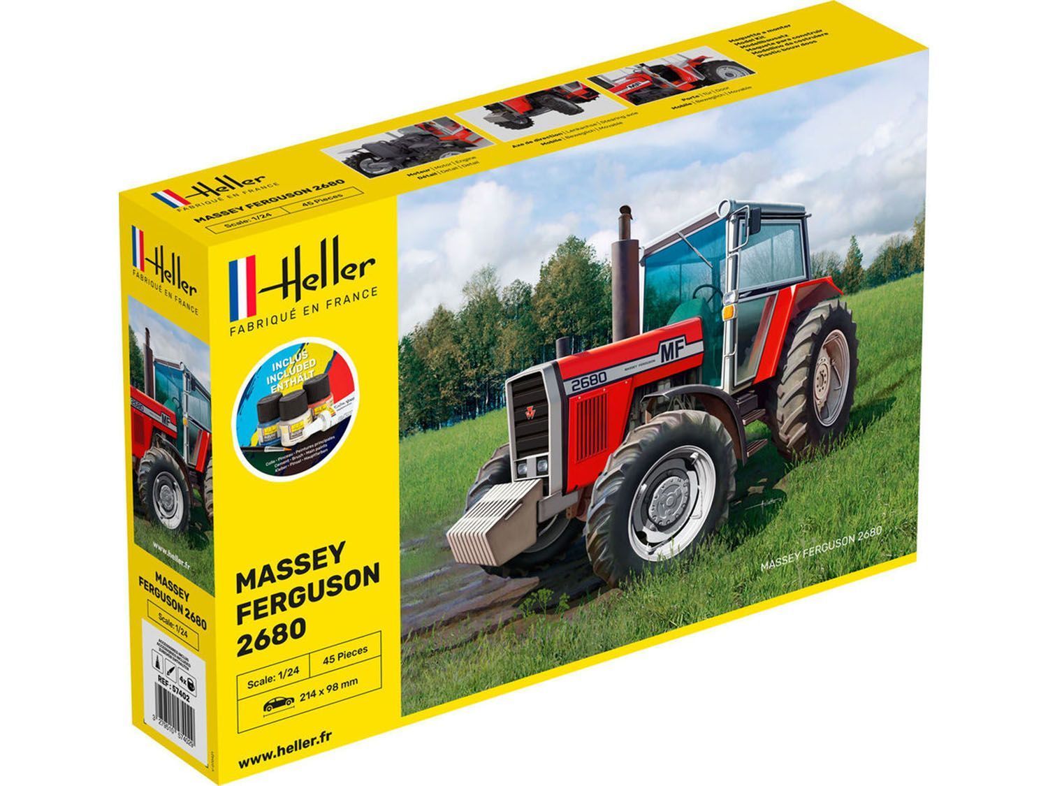 Heller 57402 Massey Ferguson 2680 Tractor Starter Kit 1:24 Scale Plastic Model Kit