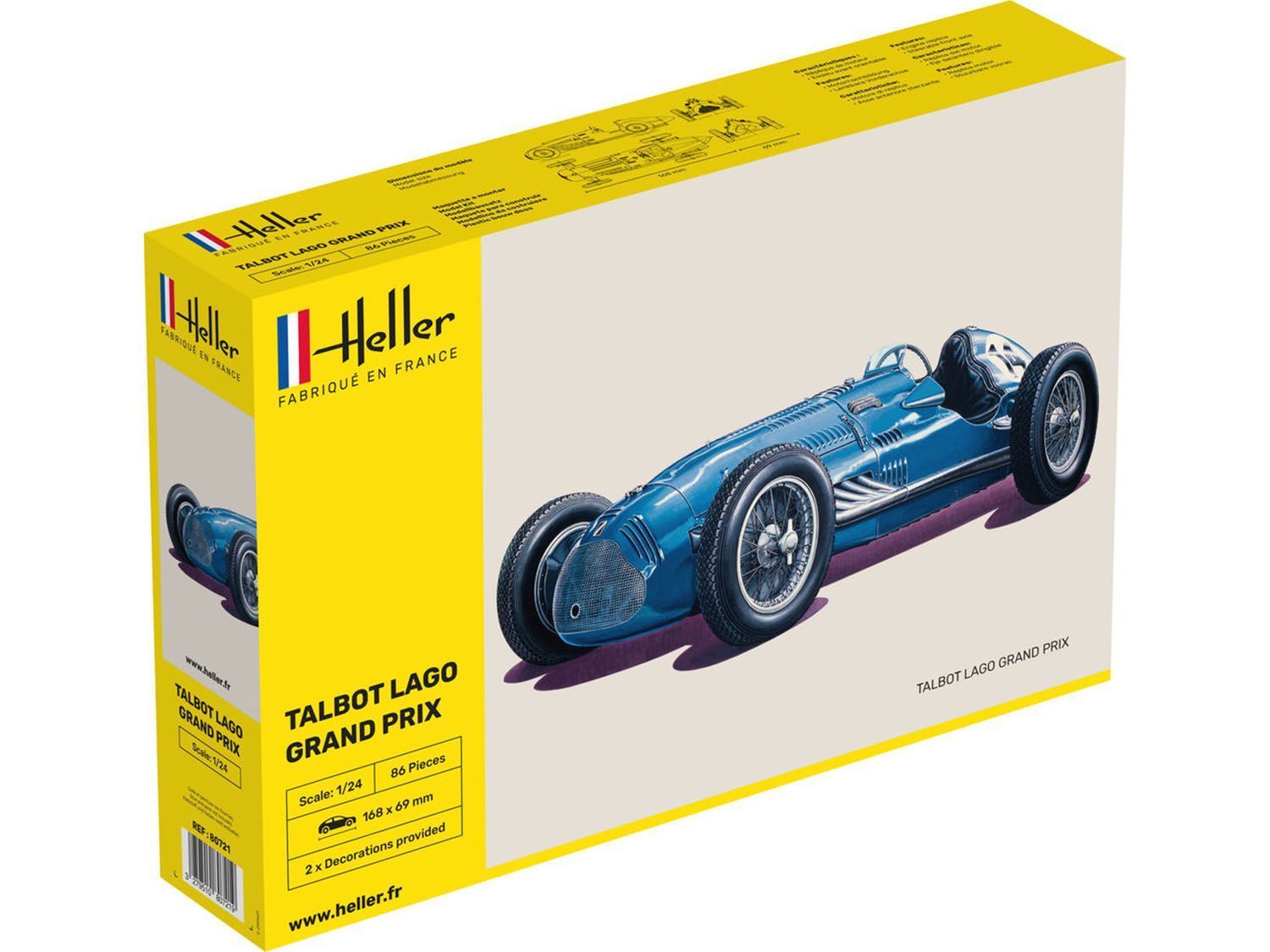 Heller 80721 Talbot Lago Grand Prix 1:24 Scale Plastic Model Kit