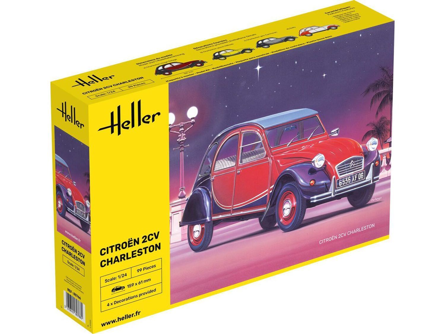 Heller 80766 Citroen 2CV Charleston 1:24 Scale Plastic Model Kit