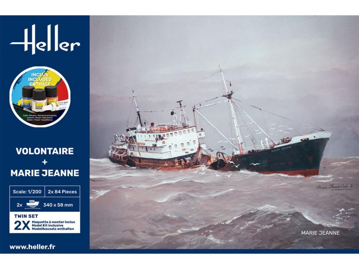 Heller 55604 Volontaire & Marie Jeanne Twin Set Starter Kit 1:200 Scale Plastic Model Kit