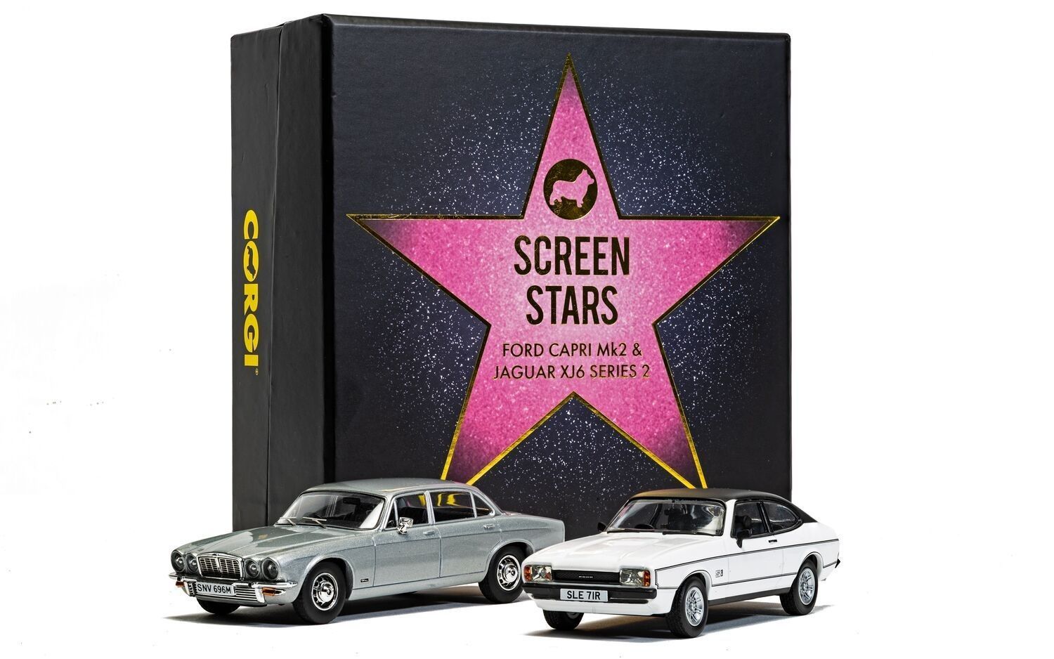CC91992 Screen Stars Twin Car Pack - Ford Capri Mk2 2.0S & Jaguar XJ6 Series 2 Diecast Model Set