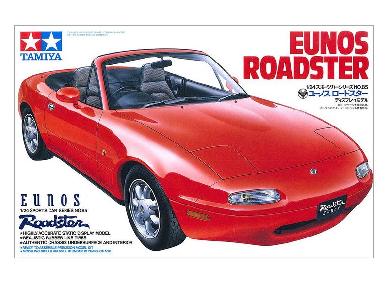 Tamiya 24085 Eunos Roadster Mazda MX-5 1:24 Scale Plastic Model Kit