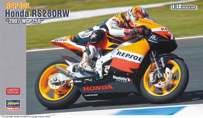 Hasegawa 21769 REPSOL Honda RS250RW - 2007 WGP250 1:12 Scale Plastic Model Kit