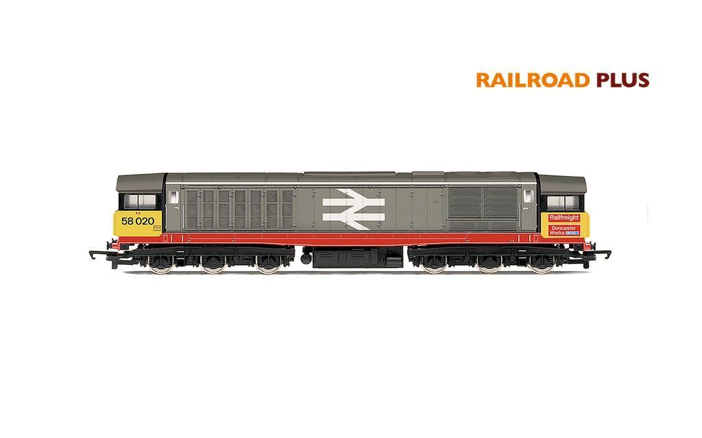 Hornby R30329 RailRoad Plus: Class 58 - BR - 58020 RailFreight 'Doncaster Works' - Era 8