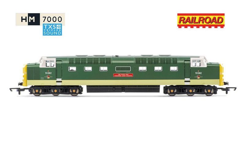 Hornby R30438TXS RailRoad: Class 55 (Deltic) - BR - 55002 'The Kings own Yorkshire Light Infantry' (DCC Sound Fitted)- Era 6