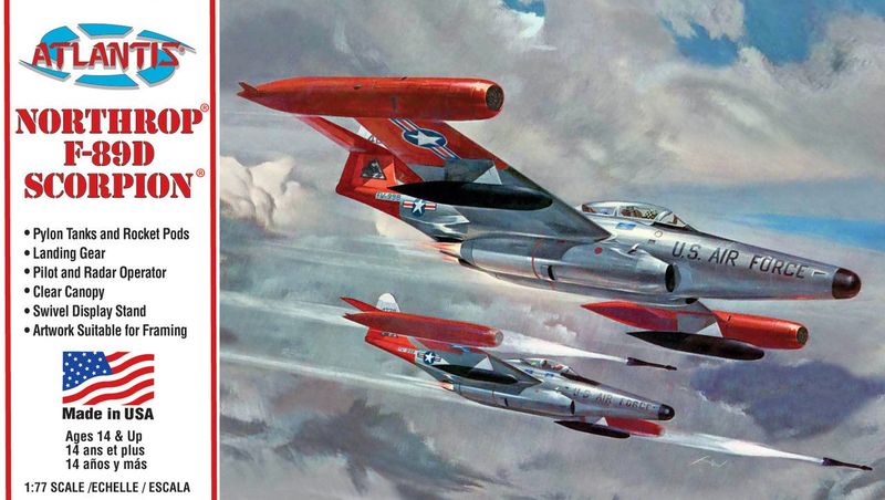 Atlantis AMCH221 F-89D Northrop Scorpion 1:80 Scale Plastic Model Kit
