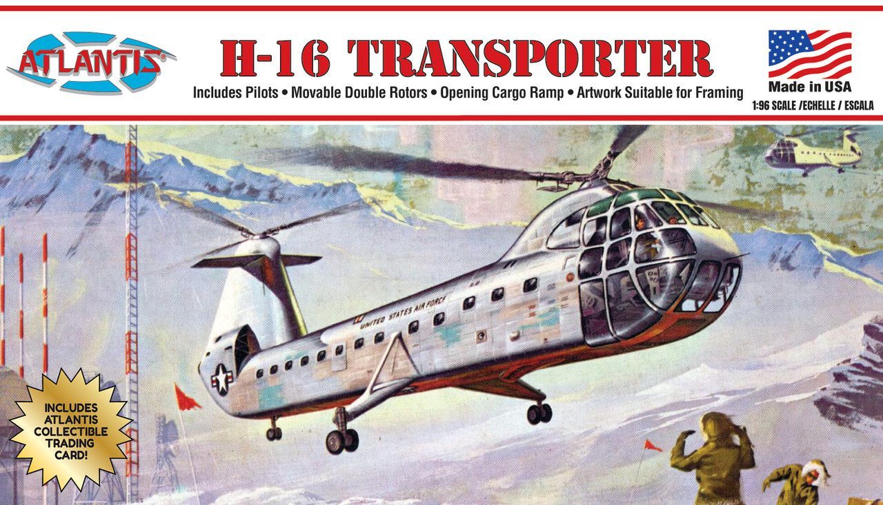 Atlantis AMCH223 H-16 Piasecki Helicopter 1:96 Scale Plastic Model Kit