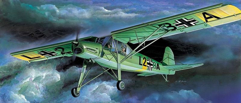 Academy 12459 German Air Force Fieseler Fi 156 Storch Reconnaissance Aircraft 1:72 Scale Plastic Model Kit