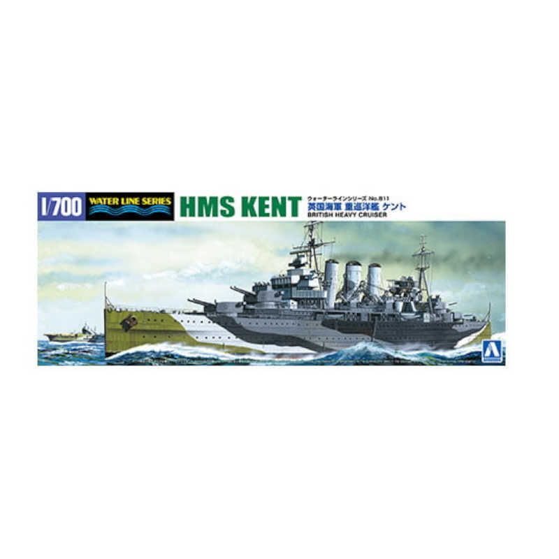 Aoshima 06739 HMS Kent Heavy Cruiser Waterline Series 1:700 Scale Plastic Model Kit
