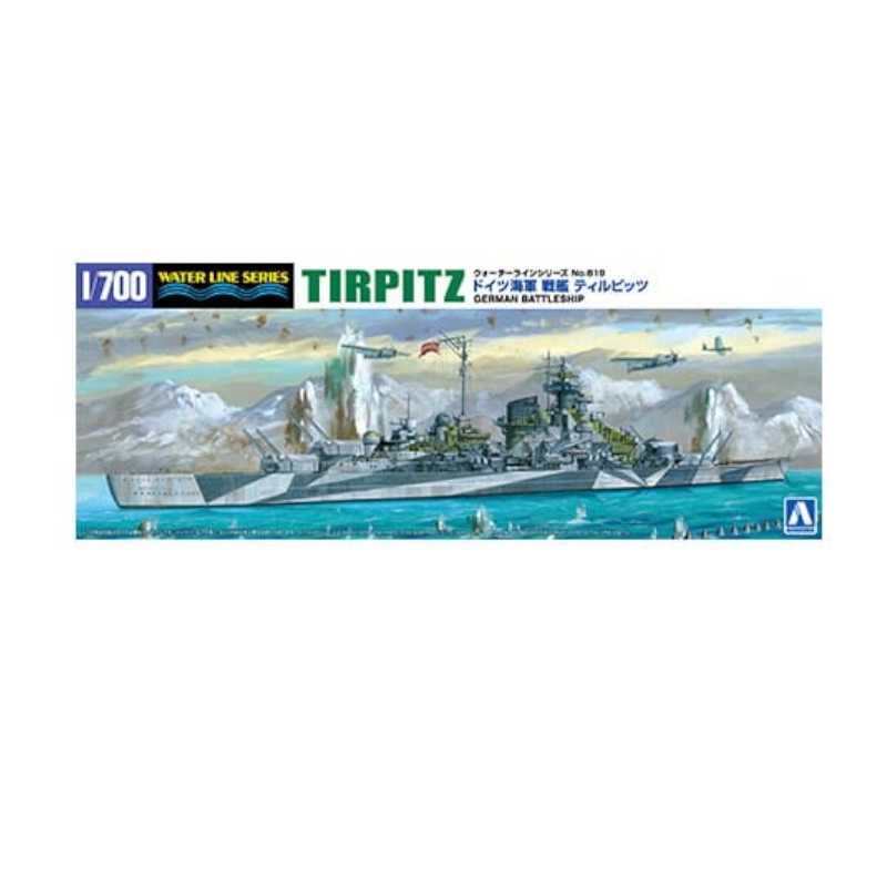 Aoshima 06749 Tirpitz German Battleship Waterline Series 1:700 Scale Plastic Model Kit