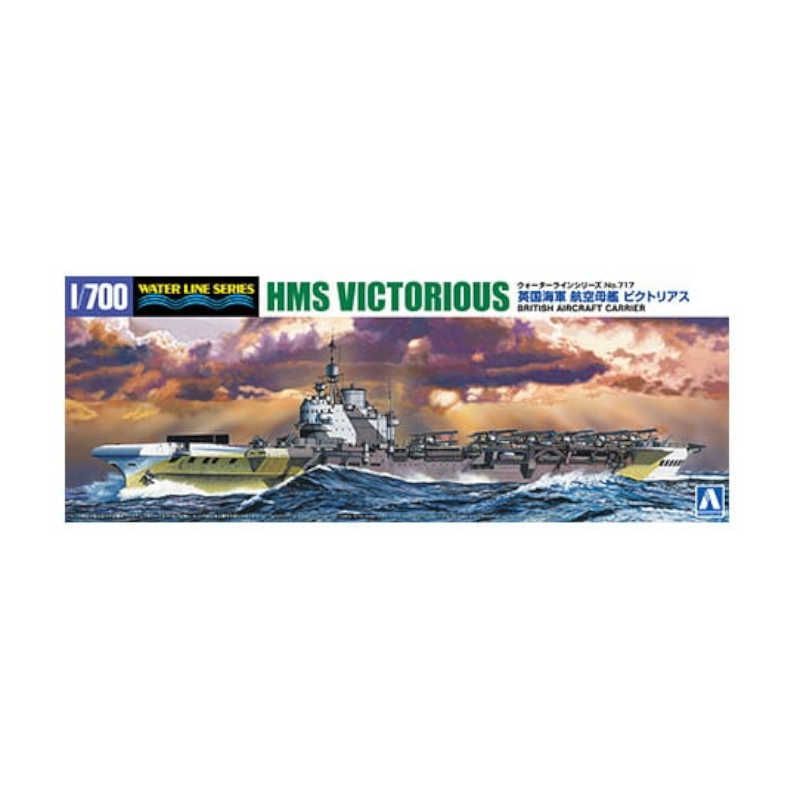 Aoshima 06962 HMS Victorious British Aircraft Carrier Waterline Series 1:700 Scale Plastic Model Kit