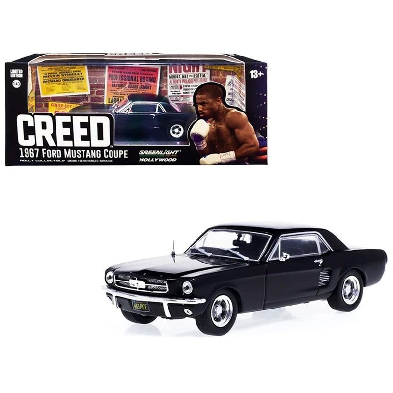 Greenlight 86615 Creed (2015 Movie) 1967 Ford Mustang Coupe - Matt Black 1:43 Scale Diecast Model