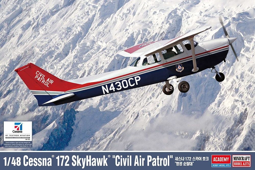 Academy 12367 US Civil Air Patrol Cessna 172 Skyhawk Light Aircraft 1:48 Scale Plastic Model Kit