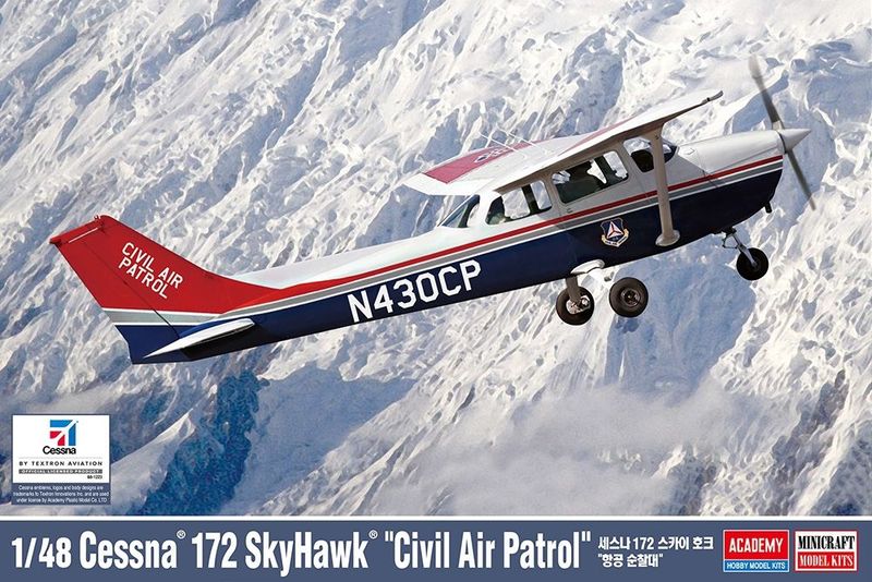 Academy 12367 US Civil Air Patrol Cessna 172 Skyhawk Light Aircraft 1:48 Scale Plastic Model Kit Academy 12367 US Civil Air Patrol Cessna 172 Skyhawk Light Aircraft 1:48 Scale Plastic Model Kit