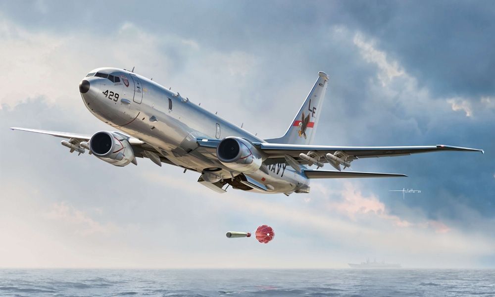 Academy 12635 US Navy P-8A Poseidon Maritime Patrol Aircraft 1:144 Scale Plastic Model Kit