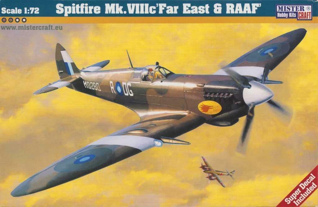 MisterCraft D-178 Spitfire Mk. VIIIc Far East/R.A.A.F 1:72 Scale Plastic Model Kit