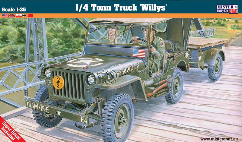 MisterCraft F-299 1/4 Tonn Truck Willys 1:35 Scale Plastic Model Kit MisterCraft F-299 1/4 Tonn Truck Willys 1:35 Scale Plastic Model Kit