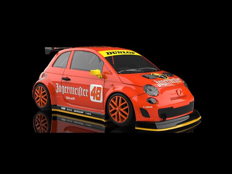 NSR 0548AW Abarth 500 Jagermeister Livery No.48 Yellow Slot Car NSR 0548AW Abarth 500 Jagermeister Livery No.48 Yellow Slot Car