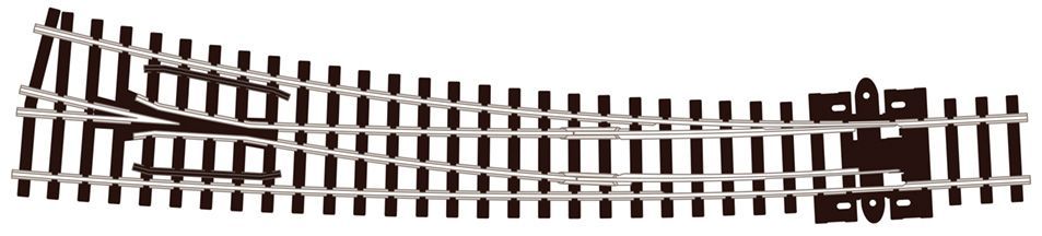 Peco SL-E386 Curved Turnout, Large Radius, Right Hand (Electrofrog) Code 80 N Gauge