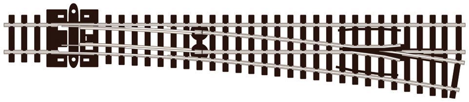 Peco SL-E388 Turnout, Large Radius, Right Hand (Electrofrog) Code 80 N Gauge