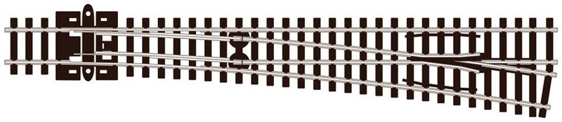 Peco SL-E388 Turnout, Large Radius, Right Hand (Electrofrog) Code 80 N Gauge